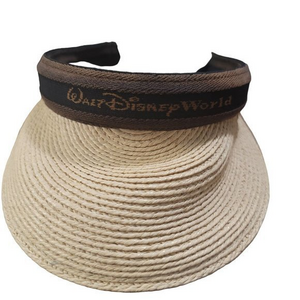 Walt Disney‎ World Womens VTG Raffia Straw Visor Hat